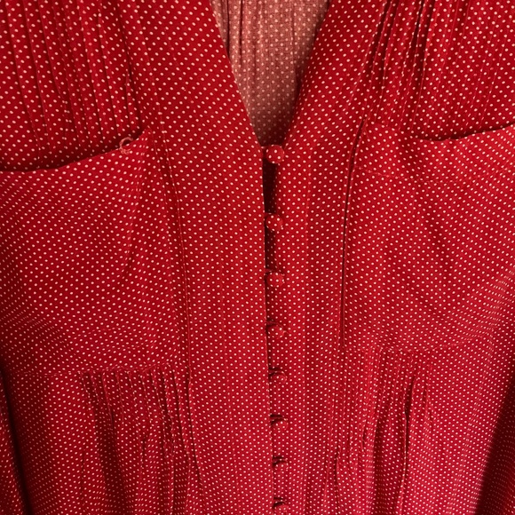 Maeve red polka dot button down - Picture 3 of 4